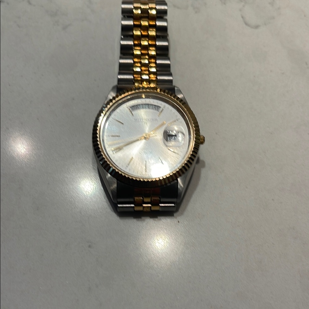 Wittnauer watch 1980 two toned stainless and gold. Mens watch
